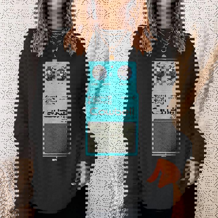 Mehr Cowbell ミュージシャン ミーム パロディ ギターペダル スウェットシャツ 彼女への贈り物