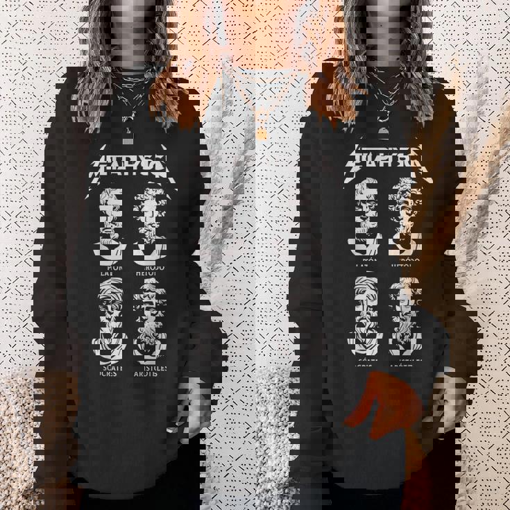 Metaphysica 面白いギリシャ哲学者ロックレトロデザイン スウェットシャツ 彼女への贈り物