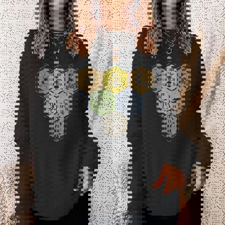 Nazca Linesナスカラインズ レトロなクモ 猿 宇宙人 鳥 六角形 スウェットシャツ 彼女への贈り物