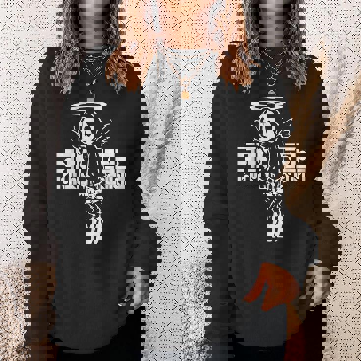 Nog-T-0012-天使-黒 スウェットシャツ 彼女への贈り物