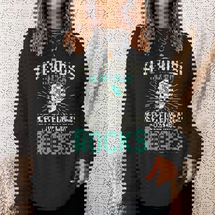 Theoices In My Head ロックコレクター ジオードハンター 地質学 スウェットシャツ 彼女への贈り物