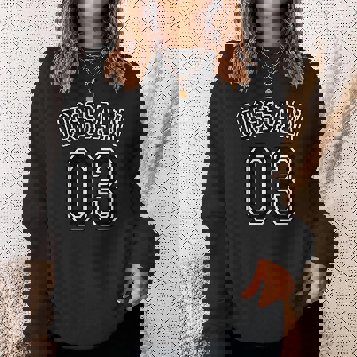 Ossan 03 オッサン（チームユニフォーム風）【変なデザイン屋さん】文字 面白い スウェットシャツ 彼女への贈り物