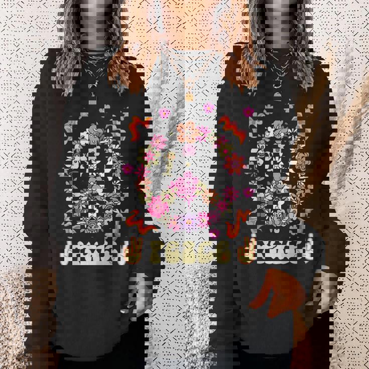 Peace 60年代風 フラワーデザイン スウェットシャツ 彼女への贈り物