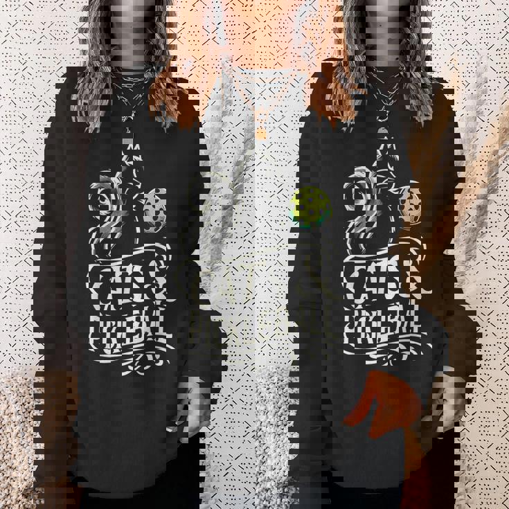 Pickleball Player 猫オーナーピックルボール キティ好きの服 スウェットシャツ 彼女への贈り物