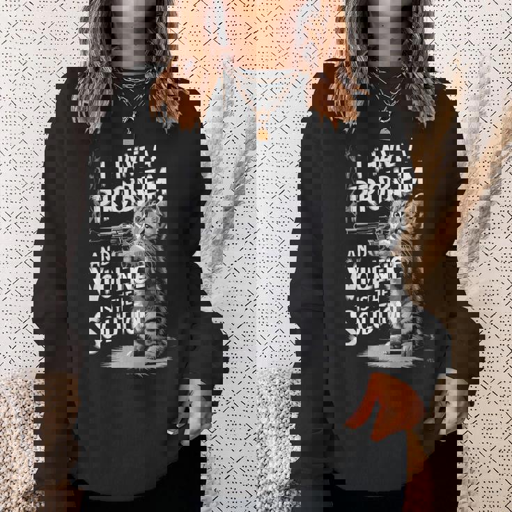 Problem Cat I Have A Problem Edgy Cat スウェットシャツ 彼女への贈り物