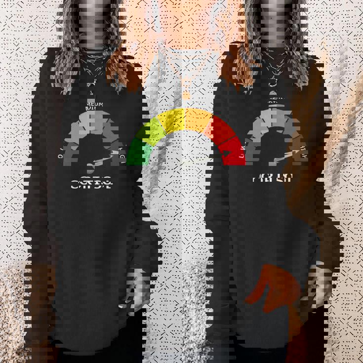 Pure Cortisol 面白いストレスメーターで走る 長袖tシャツ スウェットシャツ 彼女への贈り物