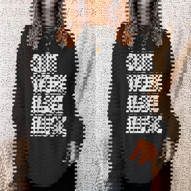 Quit Work Make Music 半袖 スウェットシャツ 彼女への贈り物