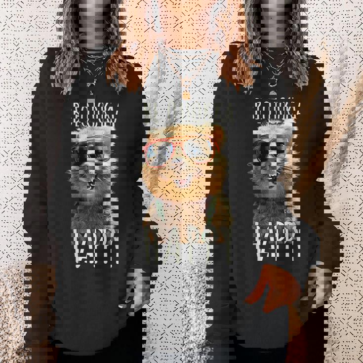 Be Quokka Happy クオッカ・ビー・クオッカ・ハッピー＆クオッカとスマイル スウェットシャツ 彼女への贈り物