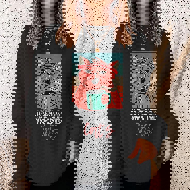 Rad Techは猫、放射線ヴィンテージ猫おもしろさんを愛しています スウェットシャツ 彼女への贈り物