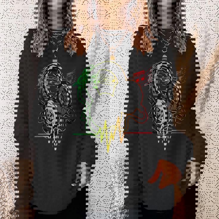 Rasta レゲエ ミュージックヘッドフォン ビンテージ スウェットシャツ 彼女への贈り物