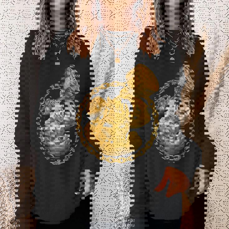 Rhino Beast ワークアウト ゴールド フィットネス ジム 動物 筋肉 ダンベル スウェットシャツ 彼女への贈り物