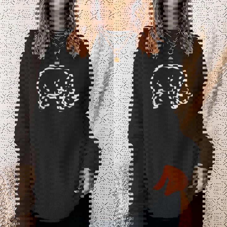 Rhino バッジ パッチライン アート アイコン アウトライン ギフト スウェットシャツ 彼女への贈り物