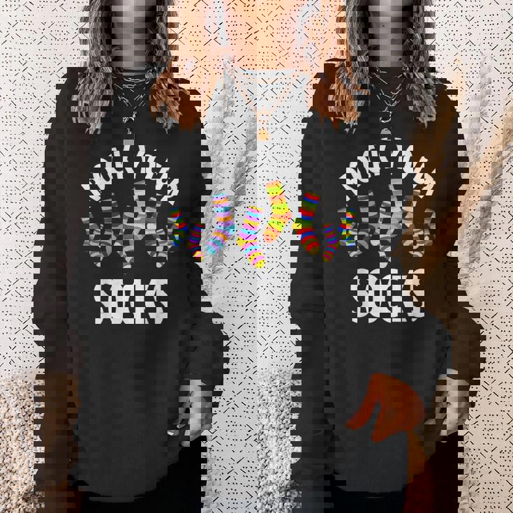 Rock Yourocks Awareness World Downyndrome Day スウェットシャツ 彼女への贈り物