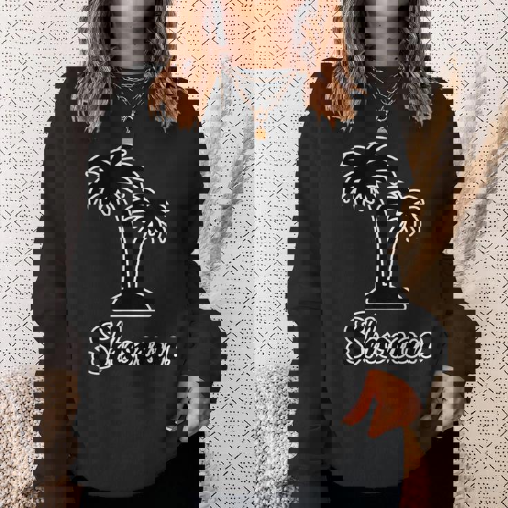 Shonan（湘南）サーファー ヤシの木 パームツリー（黒 ブラック 文字）【47都道府県】ジモt ティ スウェットシャツ 彼女への贈り物