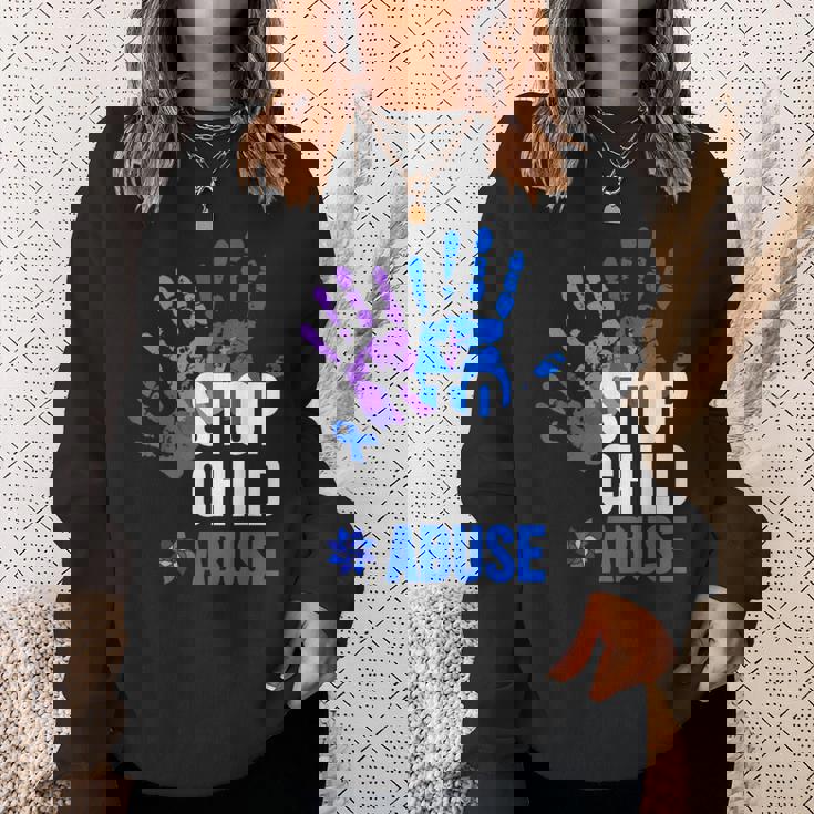 Stop Child Abuse 児童虐待をやめなさい スウェットシャツ 彼女への贈り物