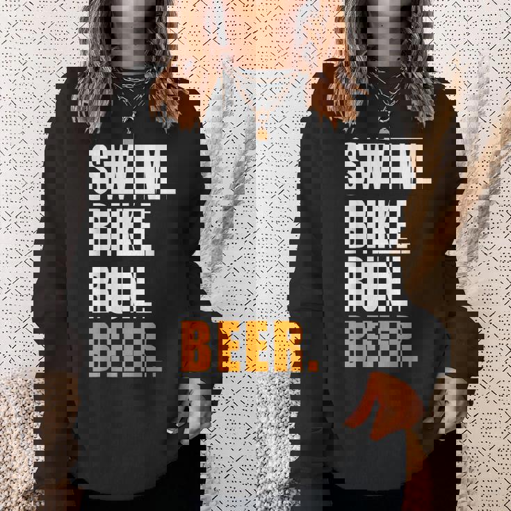 Swim Bike Run スイム バイク ラン ビール トライアスロン トライアスロン スポーツ メンズ レディース スウェットシャツ 彼女への贈り物