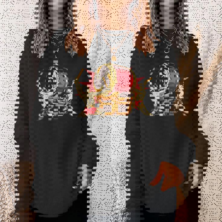 Taiko 男性太鼓太鼓奏者みつどもえグラフィックデザインギフト スウェットシャツ 彼女への贈り物