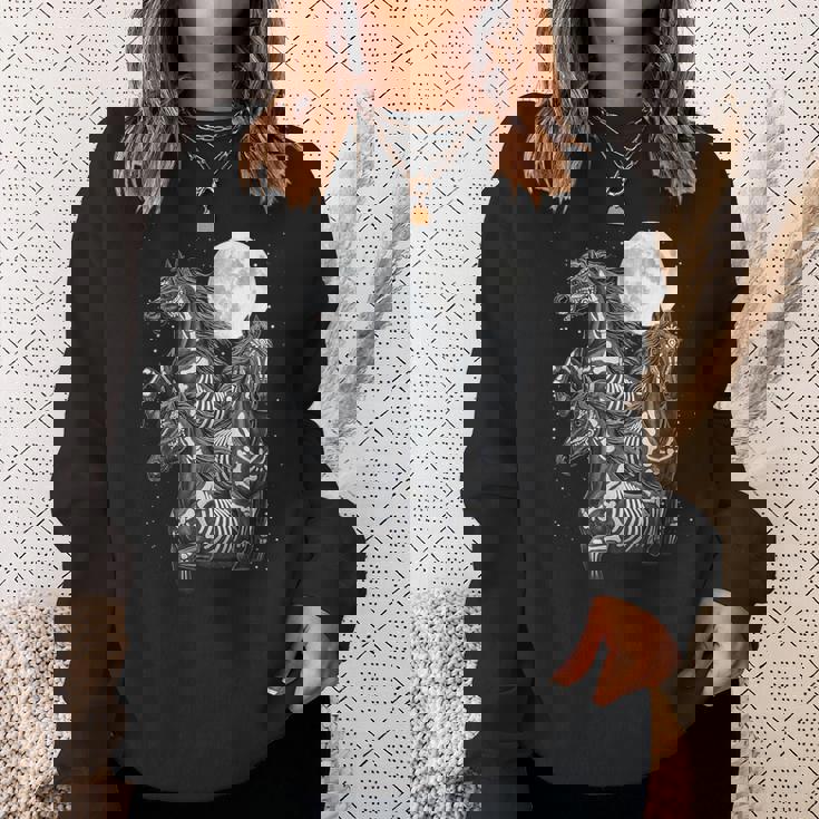 Three Horse Moon Día De Los Muertos Skeleton Horse Sweatshirt Unisex Gifts for Her