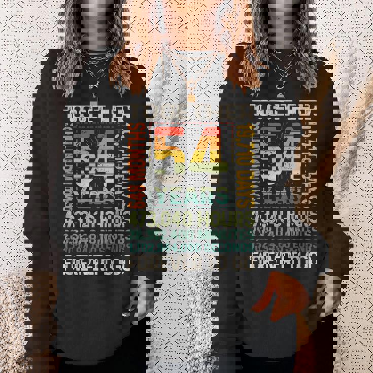 Together 54 Years Forever To Go 結婚54周年記念 スウェットシャツ 彼女への贈り物