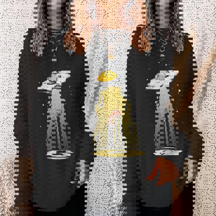 Ufo 卵 ベーコン アブダクション 面白い 宇宙人 朝ごはん 銀河系 食品 スウェットシャツ 彼女への贈り物