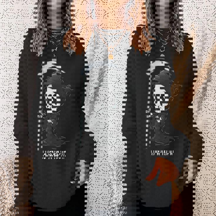 Valentine's Day I Love You To Death Cute Grim Reaper スウェットシャツ 彼女への贈り物