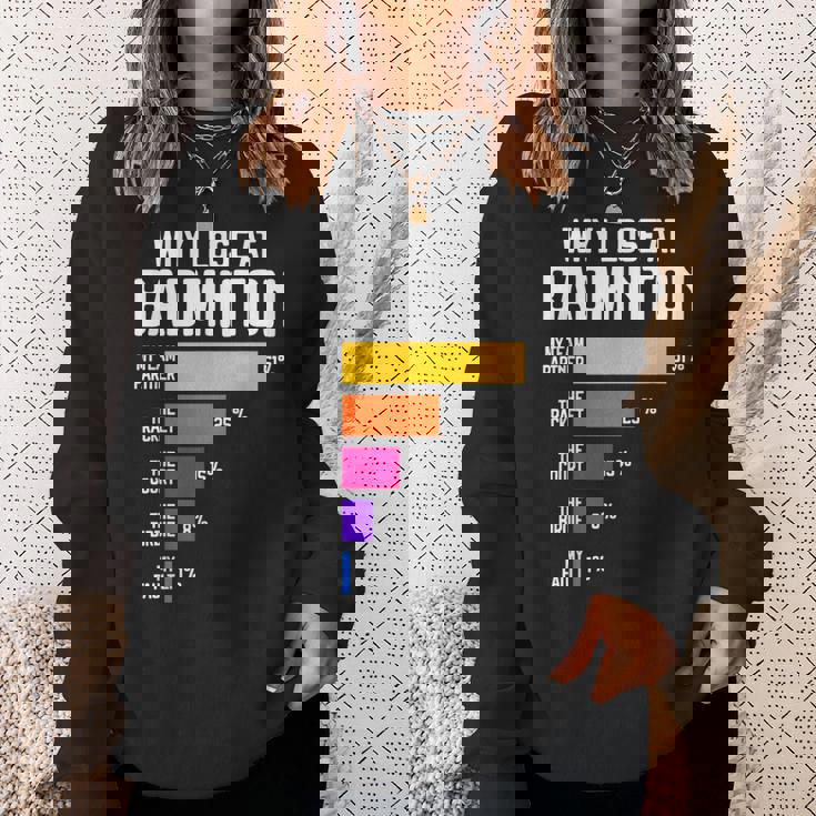 Why I Lose At Badminton 面白い言い訳 シャトルコック バーディー スウェットシャツ 彼女への贈り物