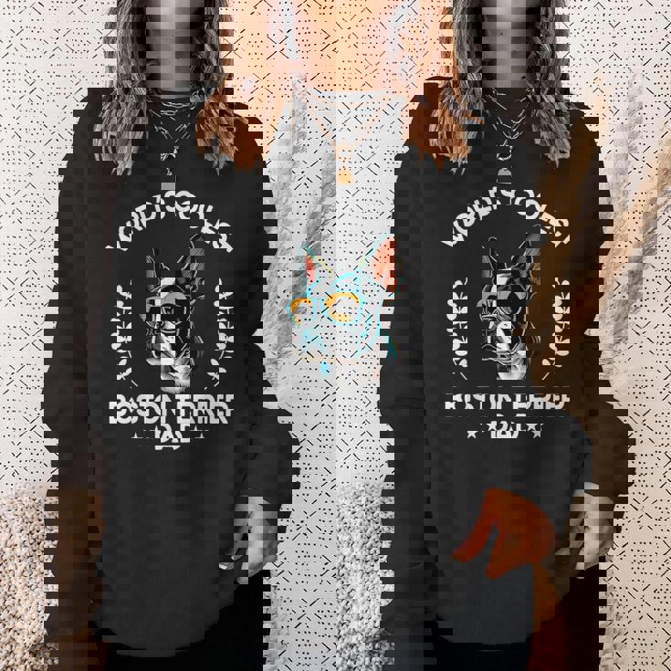 World's Coolest Dog Dad Papa メンズ ボストンテリア スウェットシャツ 彼女への贈り物