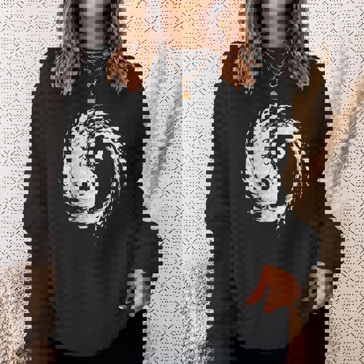 Ying Yang Flowtate 瞑想 水彩画 太極拳 メンズ レディース スウェットシャツ 彼女への贈り物