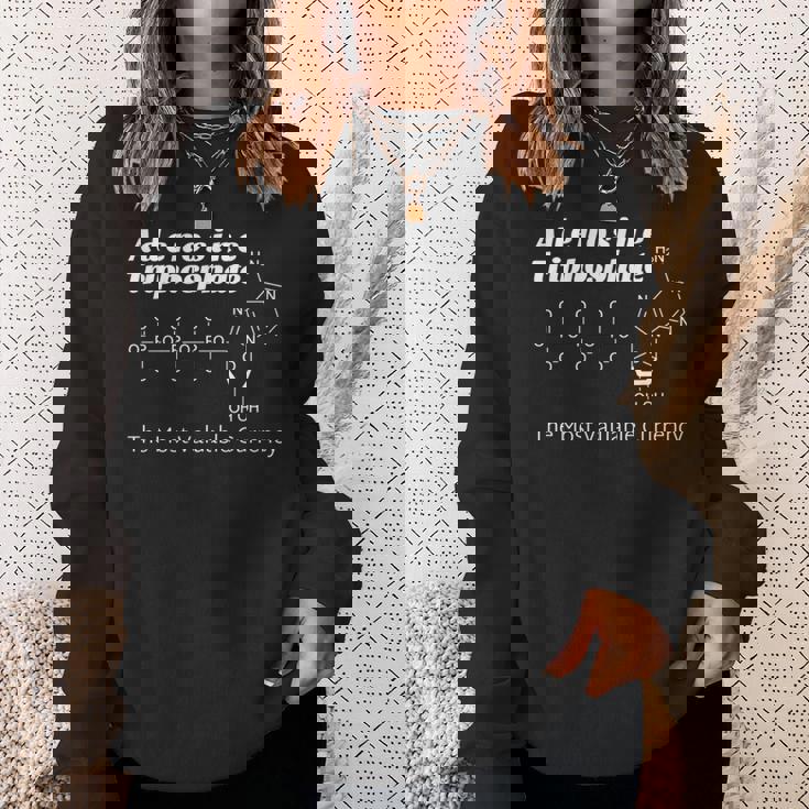 「アデノシン三リン酸（さんリンさん）：世界で一番 貴重な通貨」英語 生物学 生化学 生物化学 科学 理科 有機化学 長袖tシャツ スウェットシャツ 彼女への贈り物