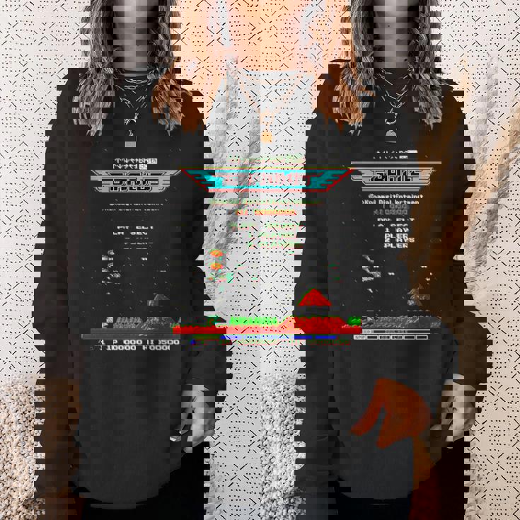 「グラディウス」上上下下左右左右ba スタート 長袖tシャツ スウェットシャツ 彼女への贈り物