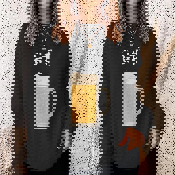 【みず】ビール 酒 生ビール 水 酒好き 飲酒 おもしろ 面白い ネタ ウケ狙い お酒 かわいい かっこいい シュール 長袖tシャツ スウェットシャツ 彼女への贈り物