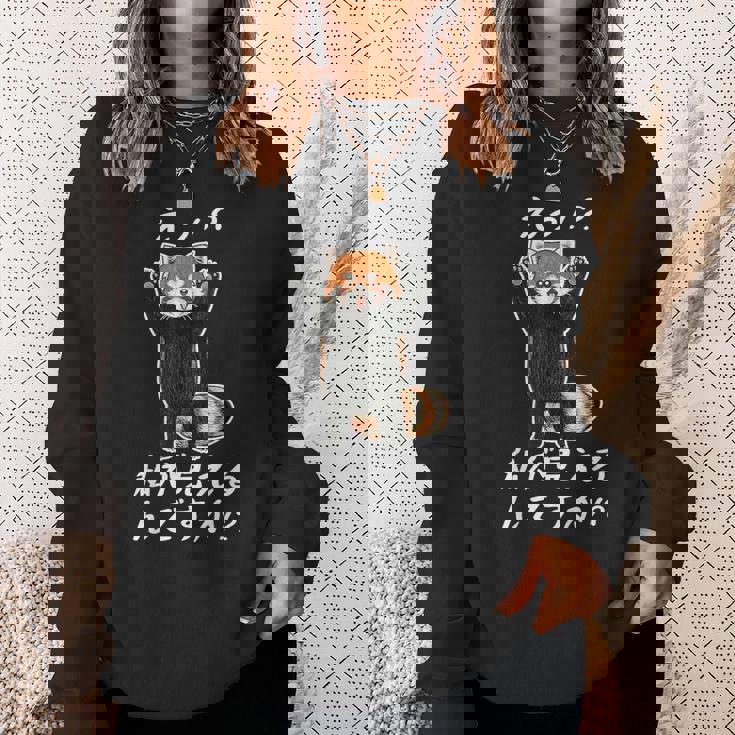 えっ！？私が見えるんですか！？ レッサーパンダ ネタ ジョーク 冗談 お笑い ギャグ 小ボケ おもしろ スウェットシャツ 彼女への贈り物