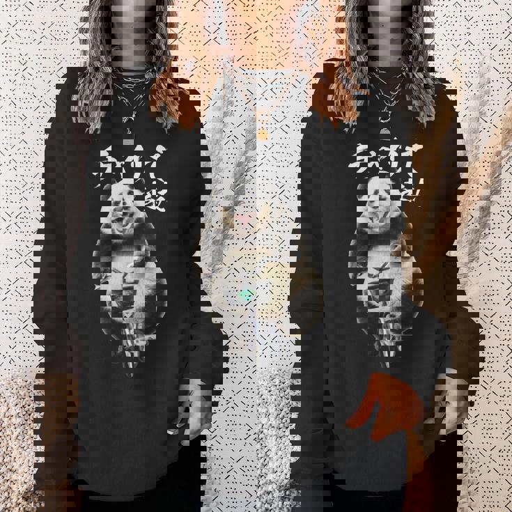 おもしろtシャツ パンダ 自転車 動物 メンズ グッズ かわいい おもしろ 服 長袖tシャツ スウェットシャツ 彼女への贈り物