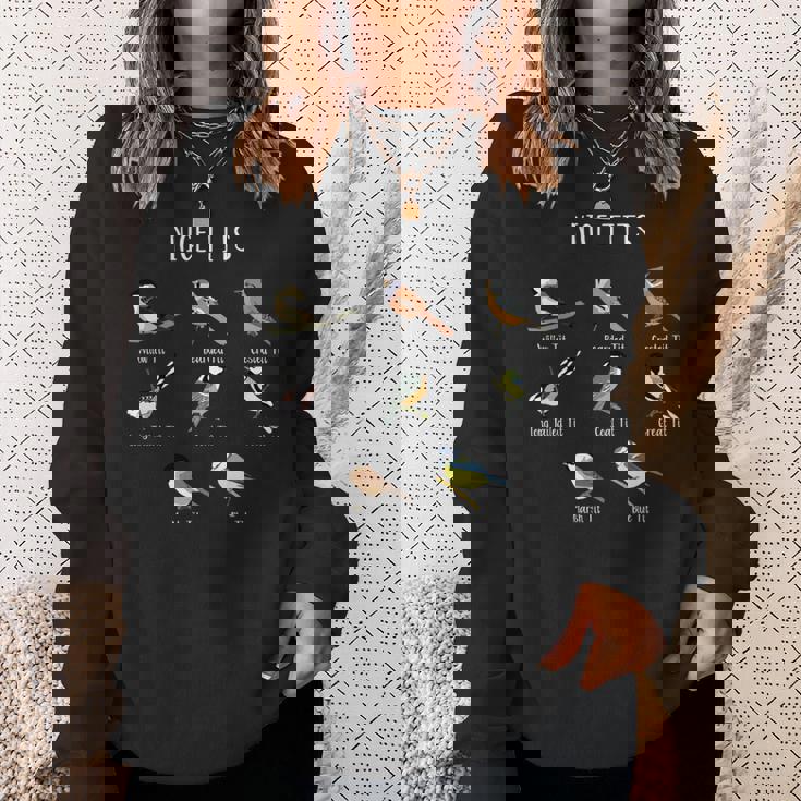 おもしろバードウォッチング ユーモア おっぱいコレクション ニースシジュウカラ 鳥 長袖tシャツ スウェットシャツ 彼女への贈り物