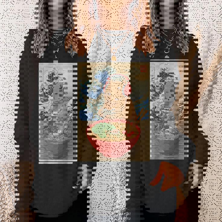 かわいい かわいい 日本人 ゲーマー 面白い ラーメン レトロ カピバラ スウェットシャツ 彼女への贈り物