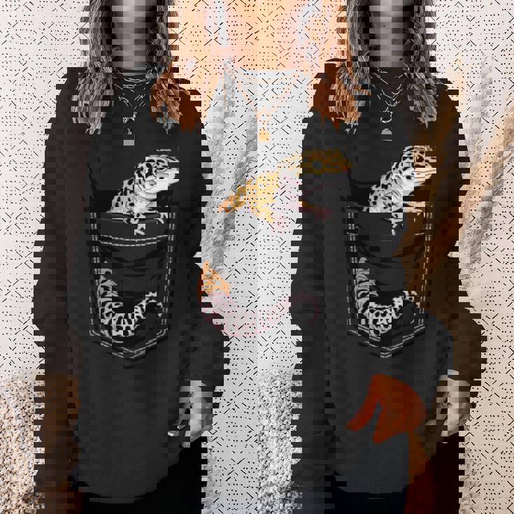 かわいいヒョウゲッコ トカゲ爬虫類 ヒョウ ヤモリのお父さん用 長袖tシャツ スウェットシャツ 彼女への贈り物