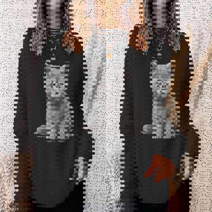 かわいいブリティッシュショートヘア 猫好きの子猫 スウェットシャツ 彼女への贈り物