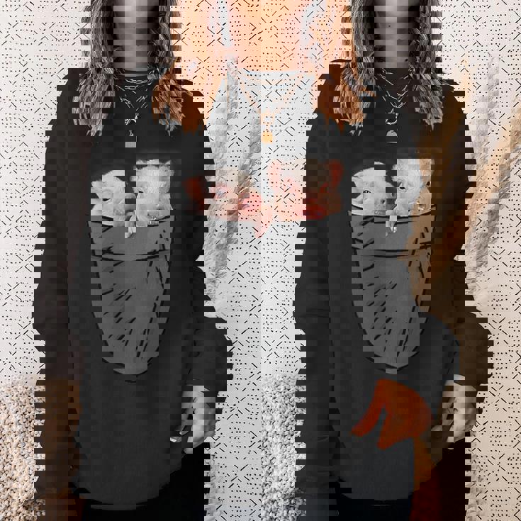 かわいい豚 ポケット覗き見 面白い豚 スウェットシャツ 彼女への贈り物