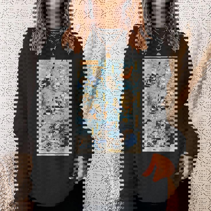 かゑるづくし 擬人化された蛙が 歌川国芳 日本の侍カエル 日本の伝統芸術 浮世絵 ヴィンテージの美学 スウェットシャツ 彼女への贈り物