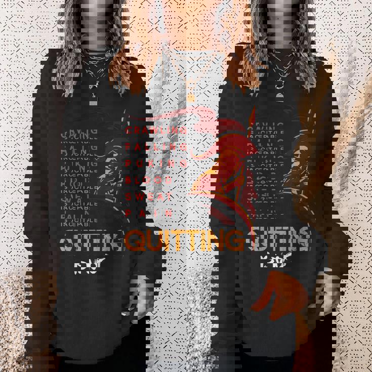 やめることは許されない スパルタンとマッドレース スウェットシャツ 彼女への贈り物