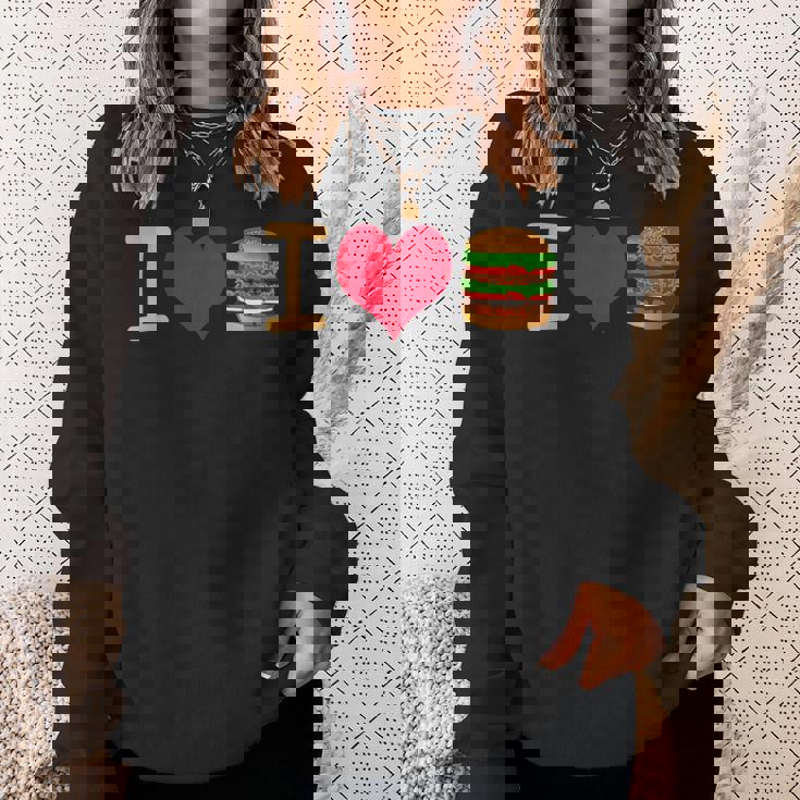 アイ・ラブ・デラックス・ハンバーガー スウェットシャツ 彼女への贈り物