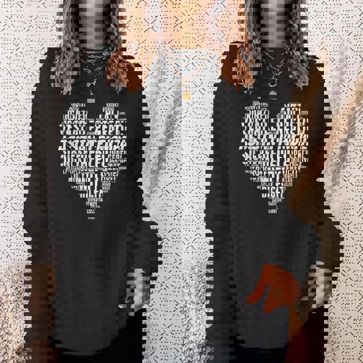 アシスタントプリンシパル ワードクラウド ハート アシスタントプリンシパル スウェットシャツ 彼女への贈り物