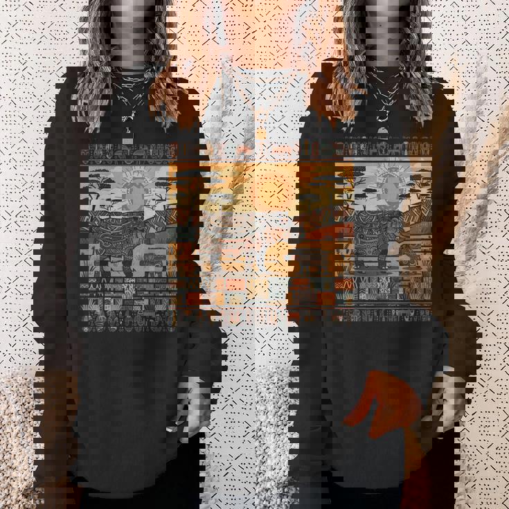 アフリカカバファミリー 部族 ケンテ柄 サファリ ガーナ スウェットシャツ 彼女への贈り物