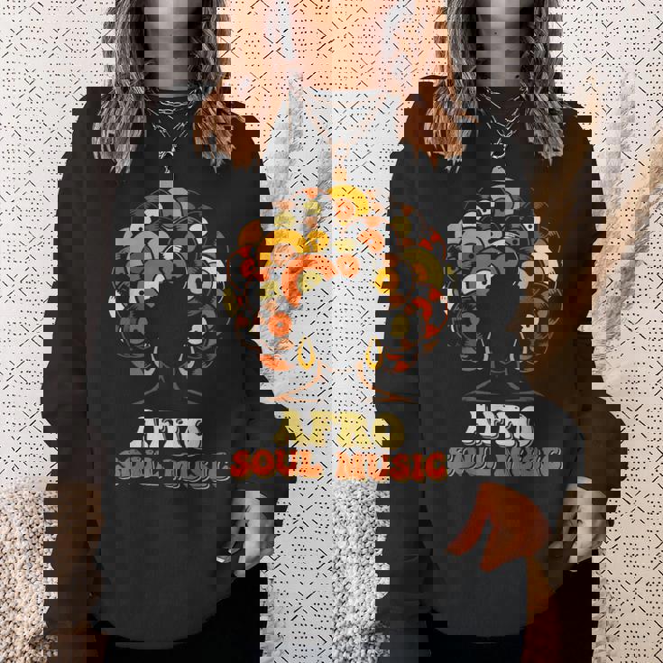 アフロソウルミュージック ビニール レトロ 70年代 80年代 ファンク ディスコダンス スウェットシャツ 彼女への贈り物