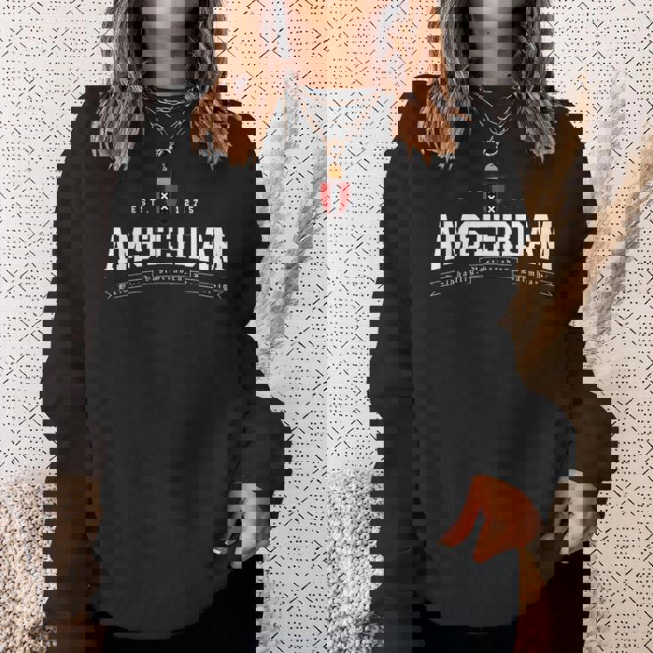 アムステルダム オランダ オランダ 国旗 紋章 ヴィンテージ スウェットシャツ 彼女への贈り物