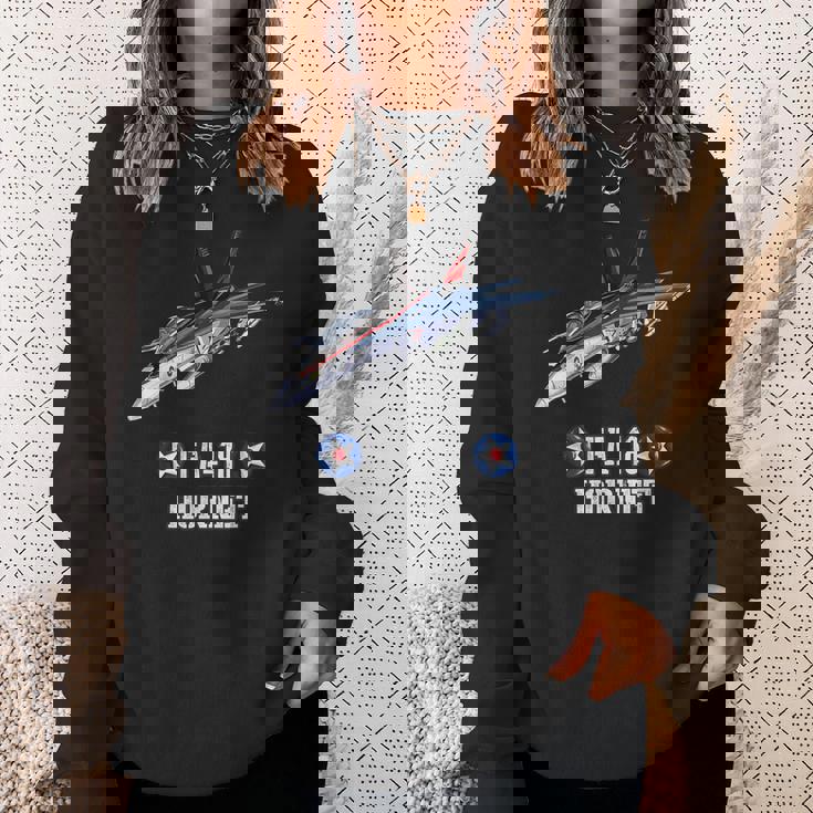 アメリカのf-18ホーネット戦闘機 スウェットシャツ 彼女への贈り物