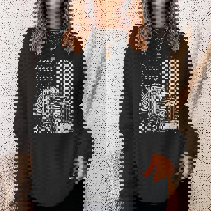 アメリカントラック フラッグusaアメリカトラッカー スウェットシャツ 彼女への贈り物