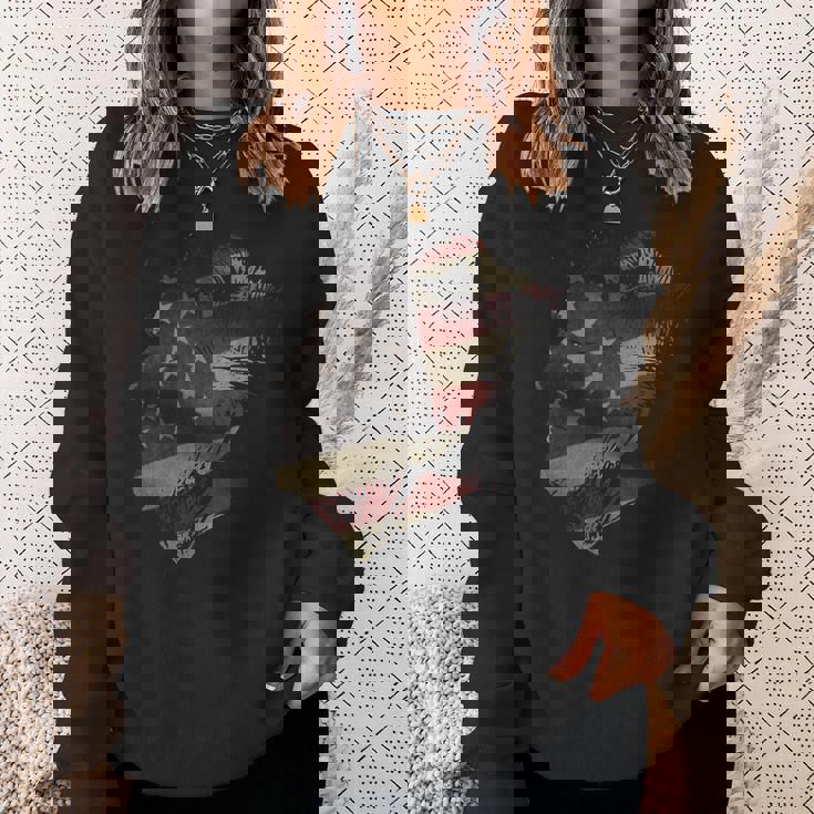 アメリカ国旗 ドナルド・トランプ 大統領のシルエット スウェットシャツ 彼女への贈り物