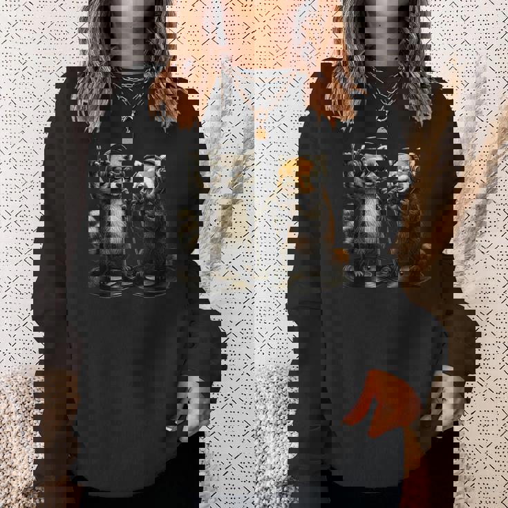 アライグマ レッサーパンダ バンド 音楽 バイブ レトロ 動物 ロック スウェットシャツ 彼女への贈り物