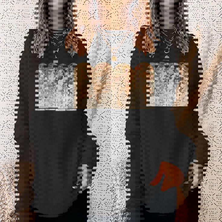 アルフォンス・マリア・ミュシャの季節 長袖tシャツ スウェットシャツ 彼女への贈り物